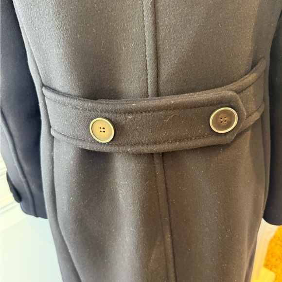 MACKAGE ELODIE MILITARY NAVY WOOL LONG COAT MEAGAN MARKLE SIZE L but fits Medium - Picture 5 of 16